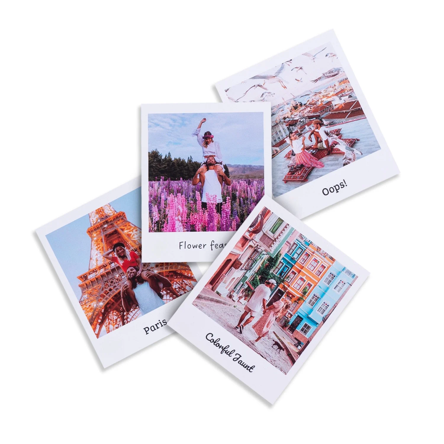 Revelado de fotos estilo polaroid a detalle con texto personalizado – revelado retro Emotiments