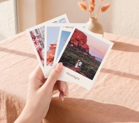 Revelado de fotos retro personalizadas con texto estilo polaroid – regalo original Emotiments